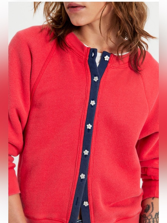 Free People Sweaters - Free People Faded Red Sweat-shirt Material Cardigan Size Large